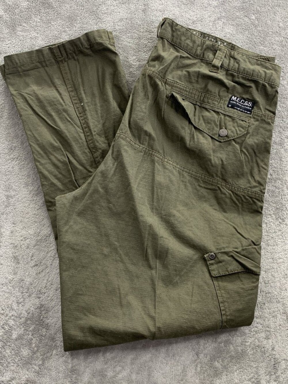Marc Ecko Cut Sew Pants Mens 40x32” Straight Leg Utility Military Green Gorpcore